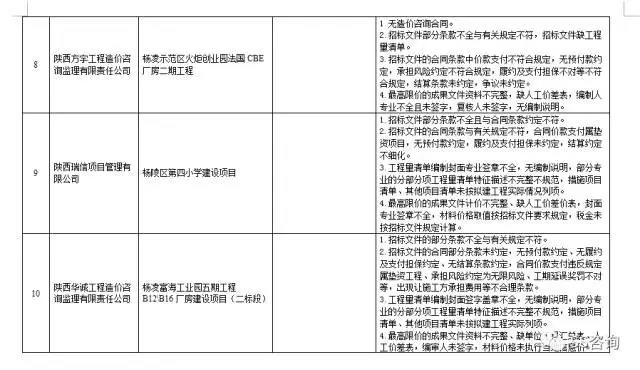 工程造價(jià)咨詢、招標(biāo)代理企業(yè)問(wèn)題列表